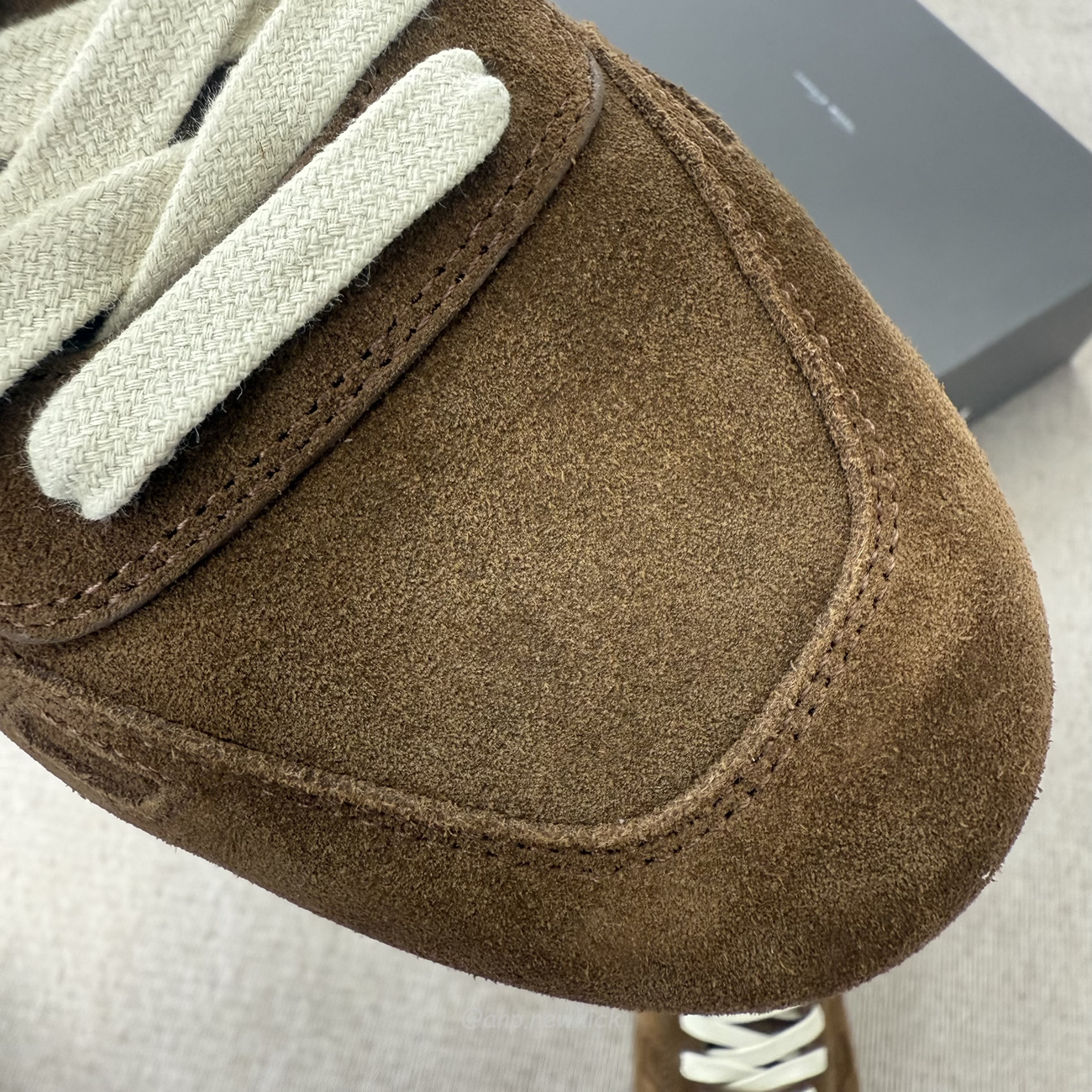 Rick Owens Minimal Sneak Suede Leather Panel Sneakers (6) - www.newkick.vip